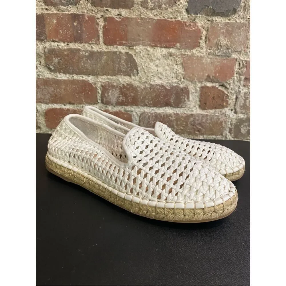 The Drop Lila Open Weave White Espadrille Loafer Sandal Women’s Size 7.5